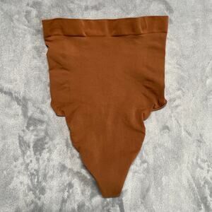 Skims Seamless Sculpt Mid Waist Thong Shapewear Women Large Brown Shaping Smooth